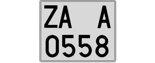 ZA0558A matricula cuadrada