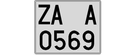 ZA0569A matricula cuadrada