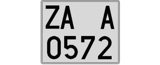 ZA0572A matricula cuadrada