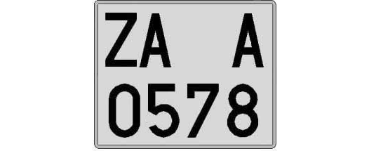 ZA0578A matricula cuadrada