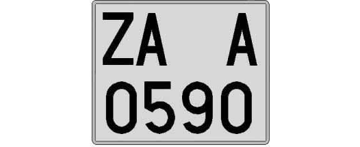 ZA0590A matricula cuadrada