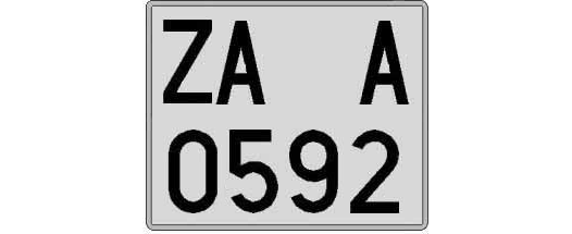 ZA0592A matricula cuadrada