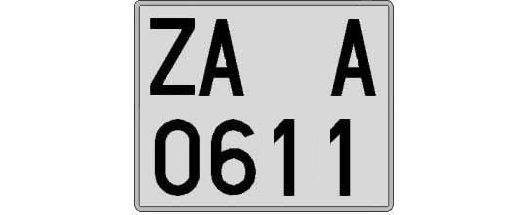 ZA0611A matricula cuadrada