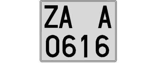 ZA0616A matricula cuadrada