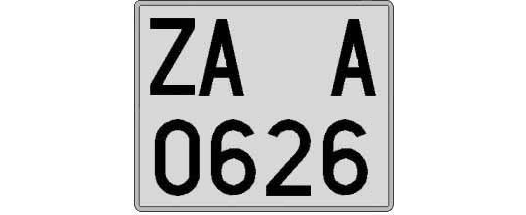 ZA0626A matricula cuadrada