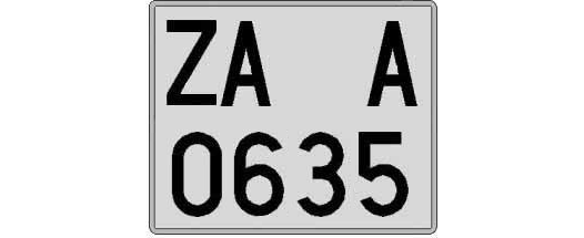 ZA0635A matricula cuadrada