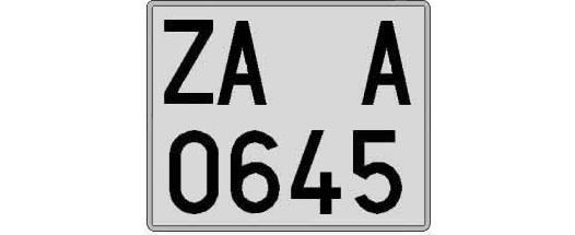 ZA0645A matricula cuadrada