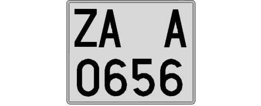 ZA0656A matricula cuadrada