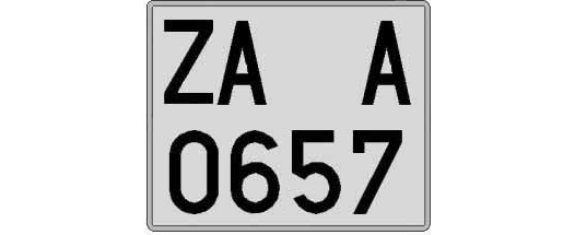 ZA0657A matricula cuadrada