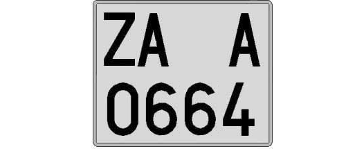 ZA0664A matricula cuadrada