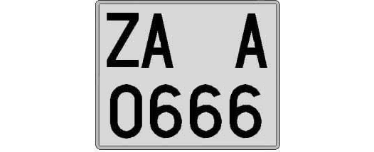 ZA0666A matricula cuadrada