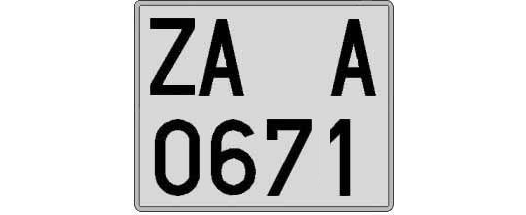 ZA0671A matricula cuadrada