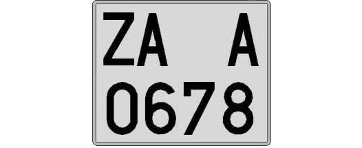 ZA0678A matricula cuadrada