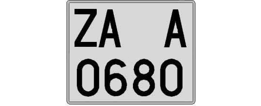 ZA0680A matricula cuadrada