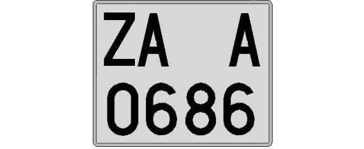 ZA0686A matricula cuadrada