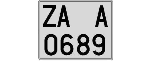ZA0689A matricula cuadrada