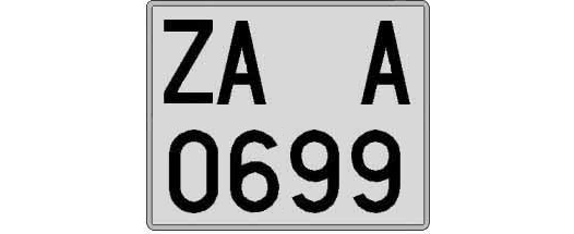 ZA0699A matricula cuadrada