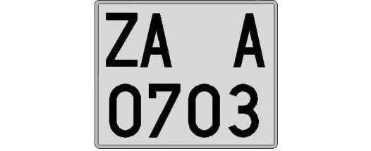ZA0703A matricula cuadrada