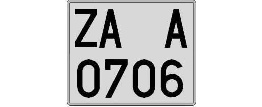 ZA0706A matricula cuadrada