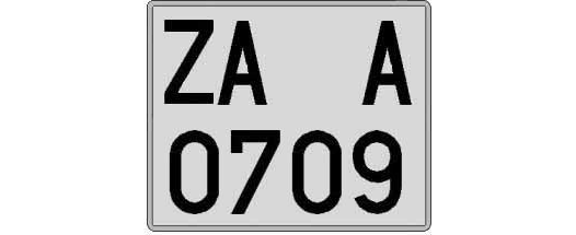ZA0709A matricula cuadrada