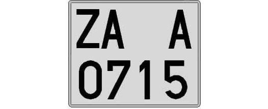 ZA0715A matricula cuadrada