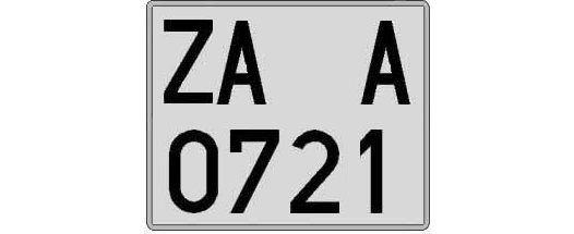 ZA0721A matricula cuadrada
