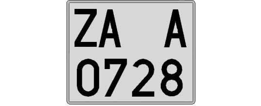 ZA0728A matricula cuadrada