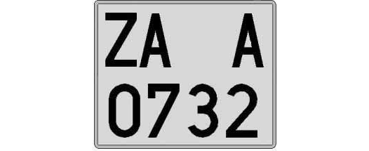 ZA0732A matricula cuadrada