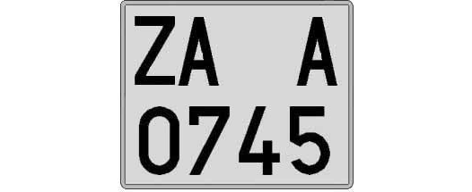ZA0745A matricula cuadrada