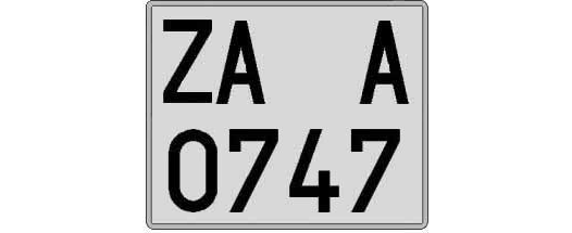 ZA0747A matricula cuadrada