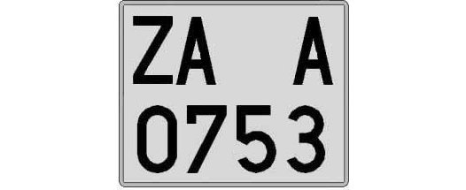 ZA0753A matricula cuadrada