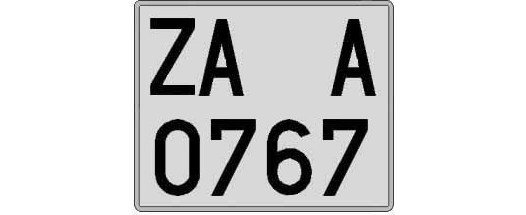 ZA0767A matricula cuadrada