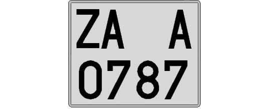 ZA0787A matricula cuadrada