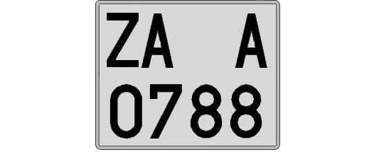 ZA0788A matricula cuadrada