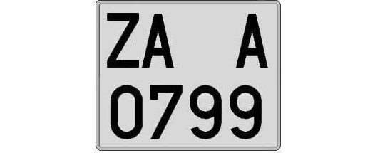 ZA0799A matricula cuadrada