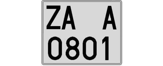 ZA0801A matricula cuadrada