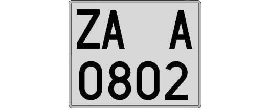 ZA0802A matricula cuadrada