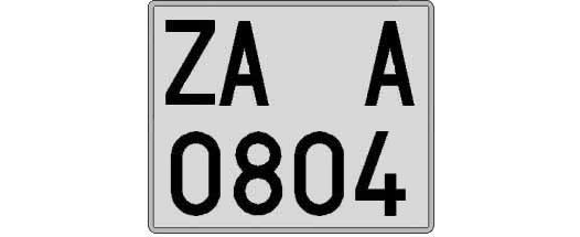 ZA0804A matricula cuadrada