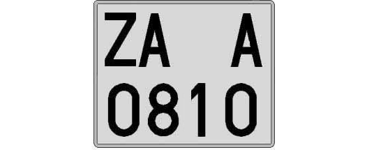 ZA0810A matricula cuadrada