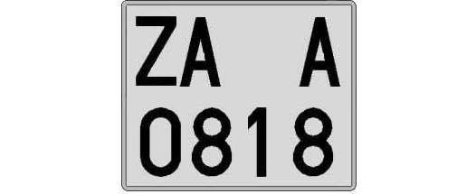 ZA0818A matricula cuadrada