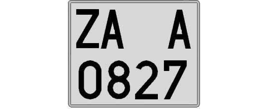 ZA0827A matricula cuadrada