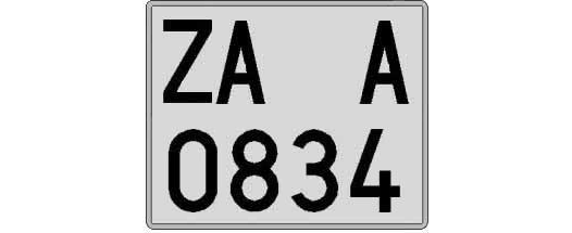 ZA0834A matricula cuadrada
