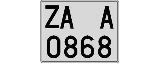 ZA0868A matricula cuadrada