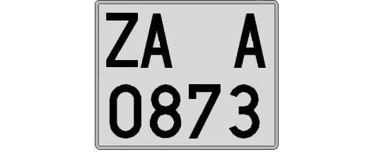ZA0873A matricula cuadrada