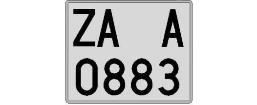 ZA0883A matricula cuadrada