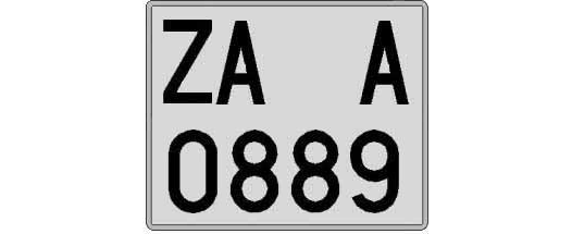 ZA0889A matricula cuadrada