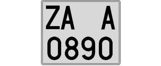 ZA0890A matricula cuadrada