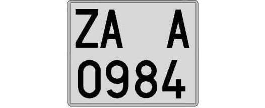 ZA0984A matricula cuadrada